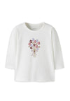 Name It Baby Girl Vube Floral Long Sleeve Top, Off White