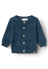 Name It Baby Boy Losso Long Sleeve Knit Cardigan, Dark Denim
