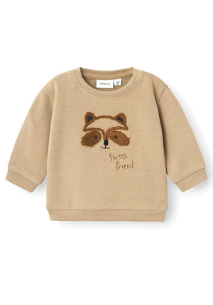 Name It Baby Boy Salt Long Sleeve Sweater, Weathered Teak