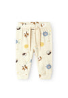 Name It Baby Boy Larn Animal Print Pant, Beige