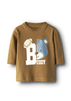 Name It Baby Boy Shout Long Sleeve Top, Brown