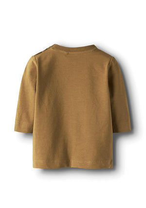 Name It Baby Boy Shout Long Sleeve Top, Brown