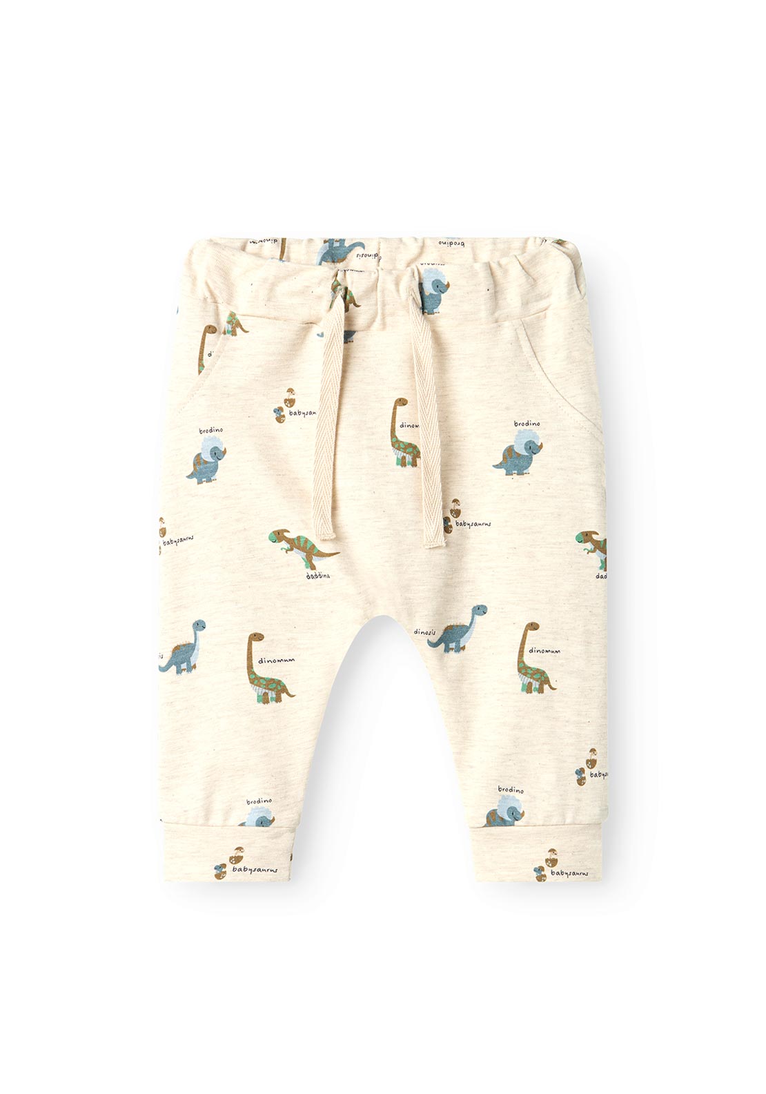 Name It Baby Boy Dinos Print Pant, Peyote Melange