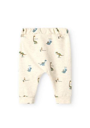Name It Baby Boy Dinos Print Pant, Peyote Melange