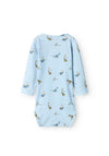 Name It Baby Boy Dinos Long Sleeve Bodysuit, Celestial Blue