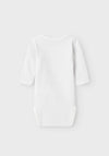 Name It Baby Boy Hollow Long Sleeve Bodysuit, Bright White