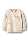 Name It Baby Boy Hall Giraffe Long Sleeve Sweater, Beige