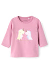 Name It Baby Girl Vubie Long Sleeve Top, Mauve Orchid