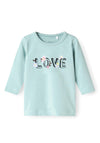 Name It Baby Girl Vubie Long Sleeve Top, Gray Mist