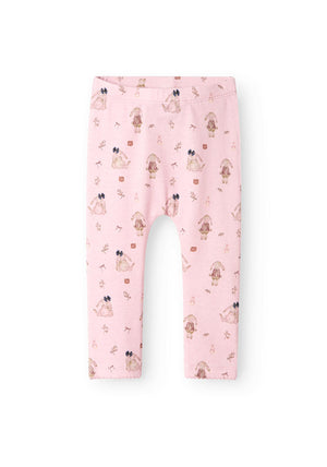 Name It Baby Girl Rabbit Print Legging, Corsage Pink