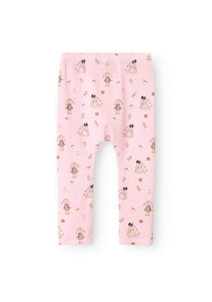 Name It Baby Girl Rabbit Print Legging, Corsage Pink