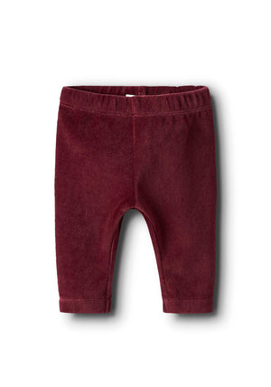 Name It Baby Girl Roxy Velour Bow Legging, Wine