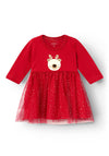 Name It Baby Girl Richo Long Sleeve Dress, Jester Red