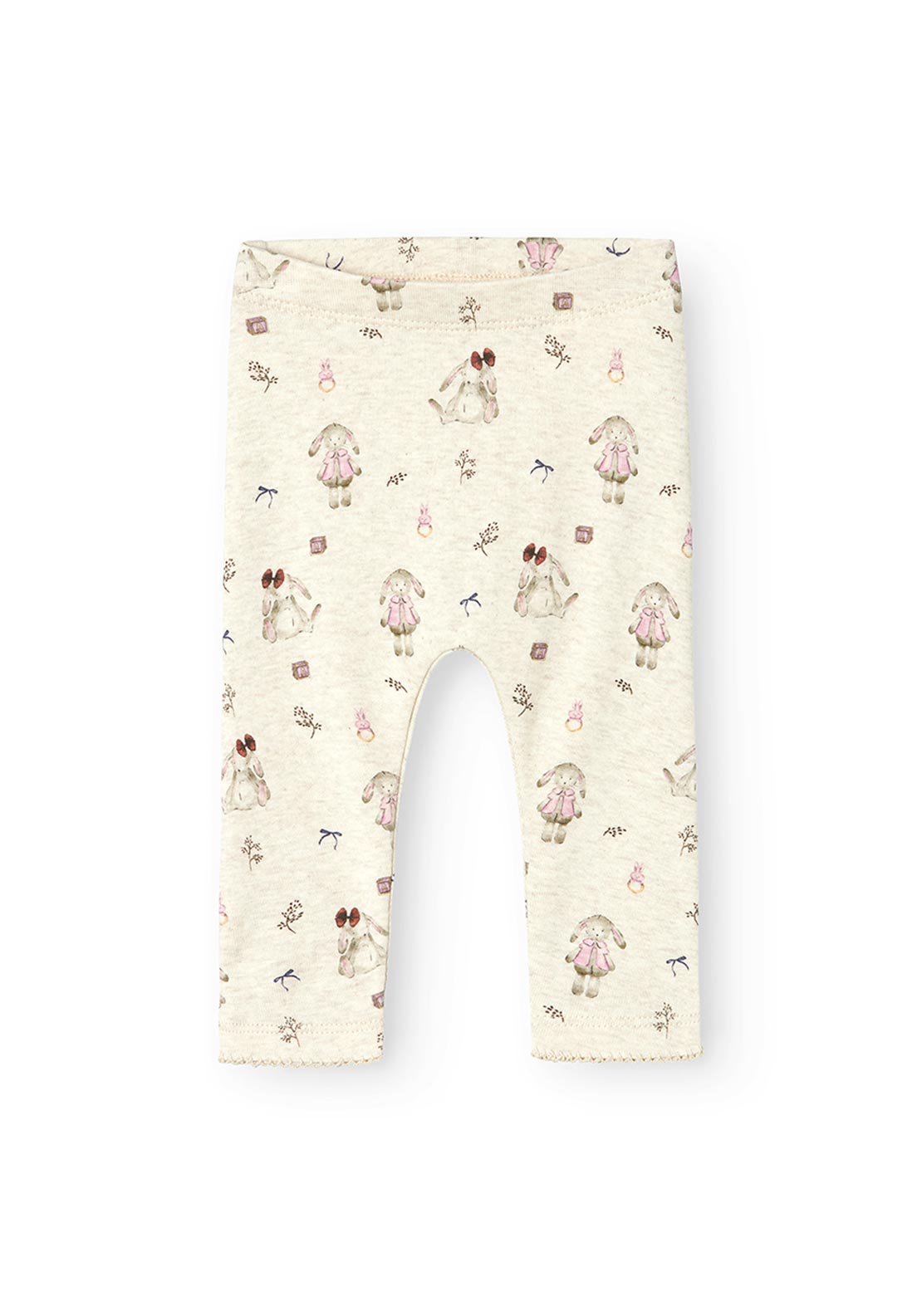 Name It Baby Girl Rabbit Print Legging, Peyote Melange
