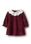 Name It Baby Girl Roxy Long Sleeve Velour Dress, Wine