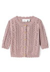 Name It Baby Girl Jollie Long Sleeve Cardigan, Purple Dove