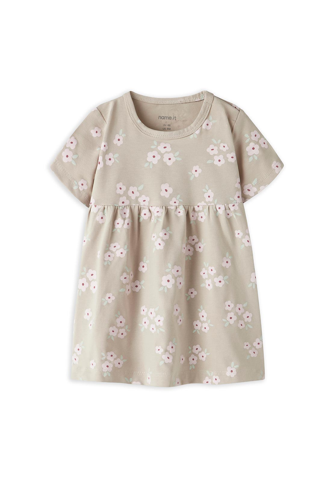 Name It Baby Girl Vandora Floral Print Dress, Beige