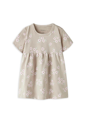 Name It Baby Girl Vandora Floral Print Dress, Beige
