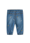 Name It Baby Girl Rose Embroidered Denim Jean, Blue