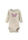 Name It Baby Girl Bolia Ribbed Long Sleeve Body, Summer Sand