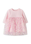 Name It Baby Girl Floral Tulle Long Sleeve Dress, Pink