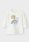 Name It Baby Boy Nors Dino Long Sleeve Top, Cream