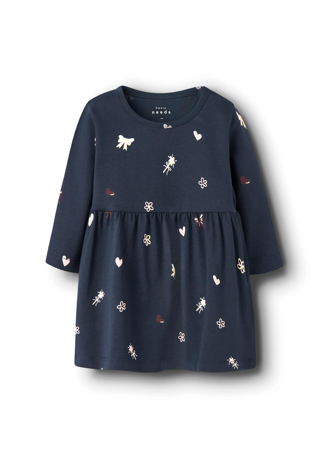 Name It Baby Girl Vandora Long Sleeve Dress, Navy
