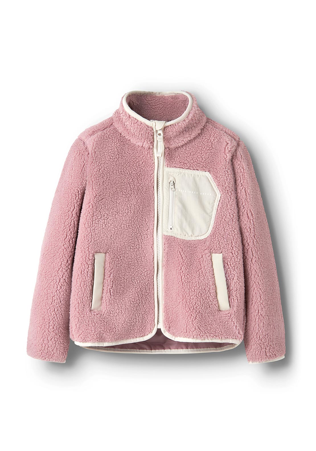 Name It Kid Girl Matta Long Sleeve Fleece Jacket, Pink