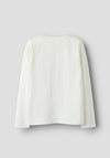Name It Kid Girl Vosla Stitch Long Sleeve Top, White