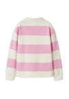 Name It Kid Girl Long Sleeve Stripe Polo Sweater, Pink