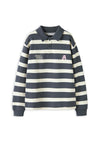 Name It Kid Boy Long Sleeve Stripe Polo Sweater, Navy
