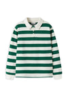 Name It Kid Boy Long Sleeve Stripe Polo Sweater, Green