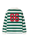 Name It Kid Boy Long Sleeve Stripe Polo Sweater, Green
