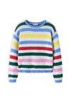 Name It Kid Girl Lelia Stripe Knit Jumper, White Multi