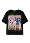 Name It Kid Girl Adara Stitch Short Sleeve Tee, Black