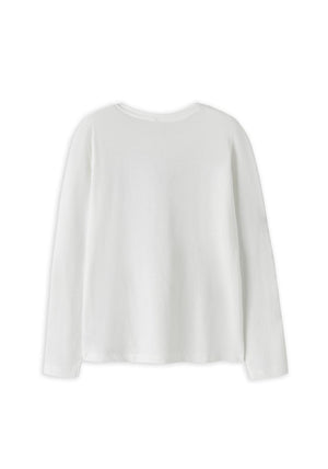 Name It Kid Girl Trine Love Long Sleeve Top, White