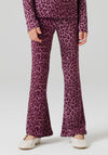 Name It Kid Girl Nuni Animal Print Flare Pant, Wine