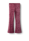 Name It Kid Girl Nuni Animal Print Flare Pant, Wine