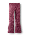 Name It Kid Girl Nuni Animal Print Flare Pant, Wine