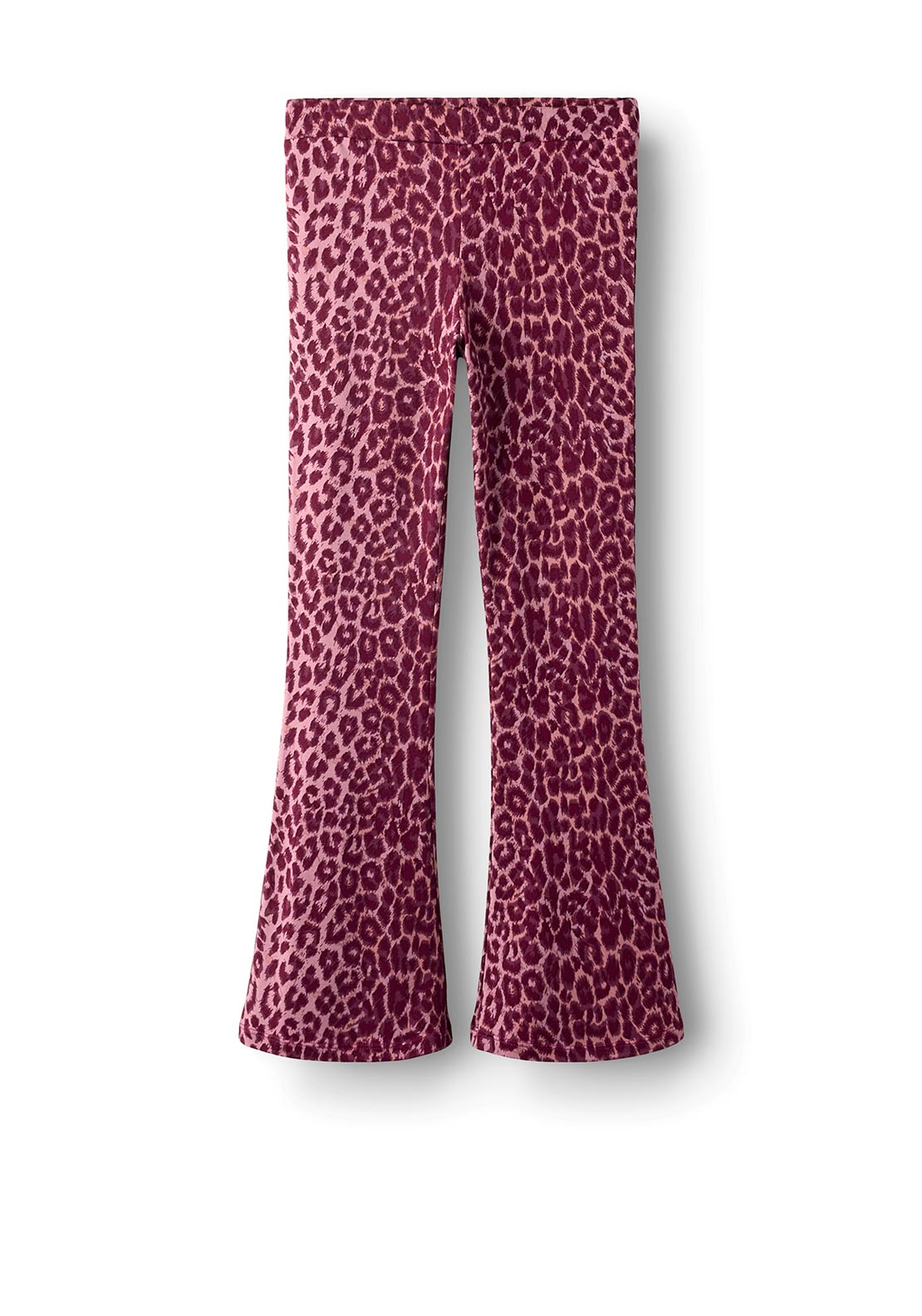 Name It Kid Girl Nuni Animal Print Flare Pant, Wine