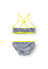 Name It Kid Girl Zimone Stripe Bikini Set, Bright White