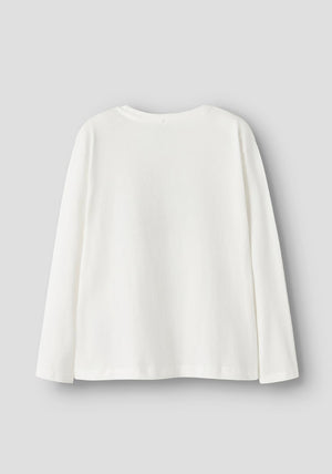 Name It Kid Girl Vosla Cherry Long Sleeve Top, White