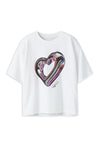 Name It Kid Girl Donela Short Sleeve Heart Tee, White