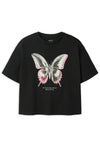 Name It Kid Girl Donela Short Sleeve Butterfly Tee, Black