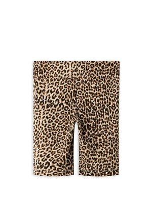 Name It Kid Girl Animal Print Bicycle Short, Brown