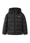 Name It Kid Boy Marble Hooded Puffer Coat, Black
