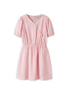 Name It Kid Girl Floral Short Sleeve Wrap Dress, Pink