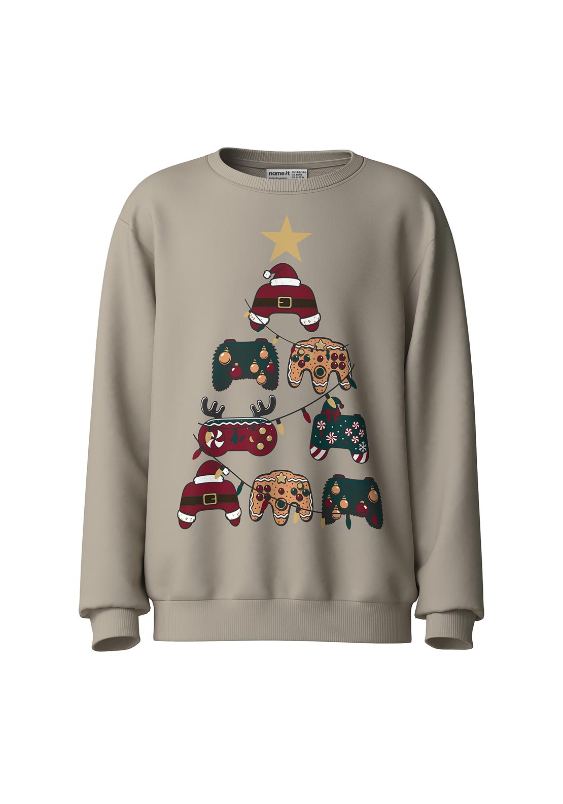 Name It Kid Boy Voluf Gaming Long Sleeve Sweater, Beige