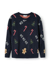 Name It Kid Boy Rasko Long Sleeve Christmas Jumper, Navy