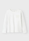 Name It Kid Girl Rekik Long Sleeve Top, Bright White